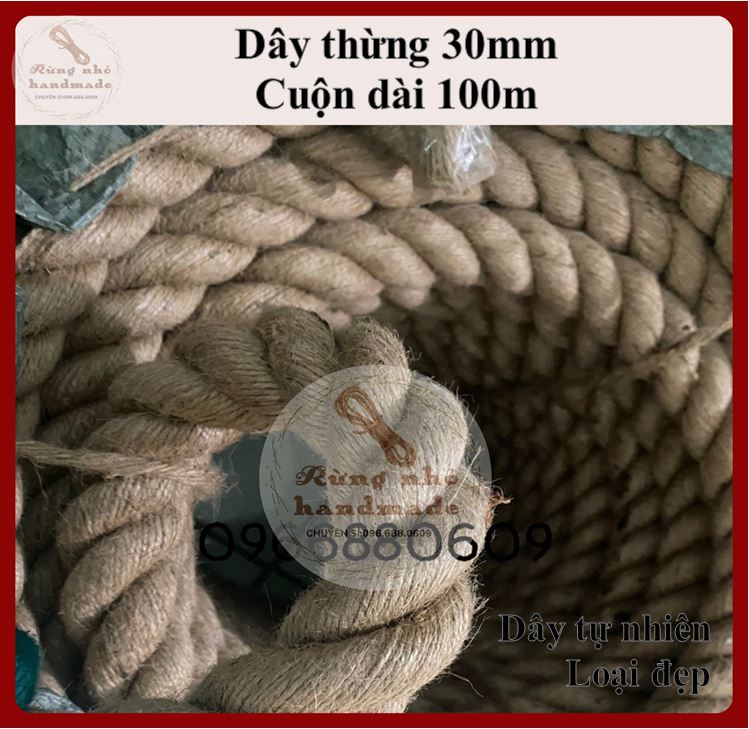 Dây thừng 30mm, dây đay, dây thừng trang trí, dây thừng decor, làm handmad, decor, xích đu, kéo co