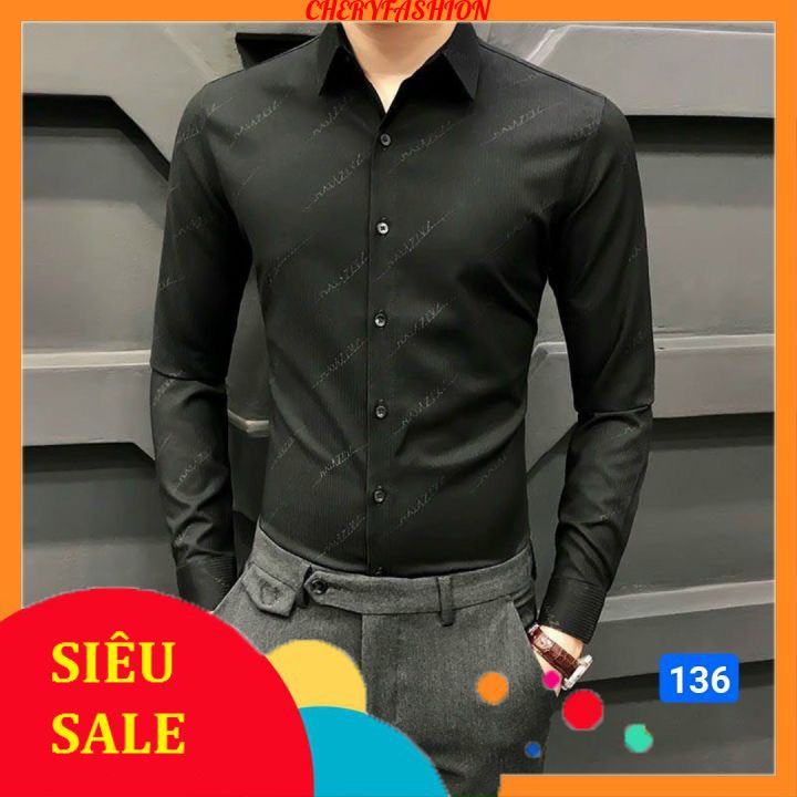 Áo somi nam nữ, áo somi nam đen thời trang áo somi lụa mềm cheryfashion ms707