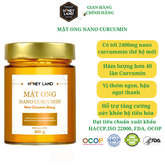 Mật ong NaNo Curcumin Honeyland 500g