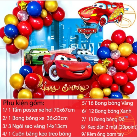 Combo bong bóng trang trí sinh nhật bé trai , bé gái - trang trí sinh nhật cho bé