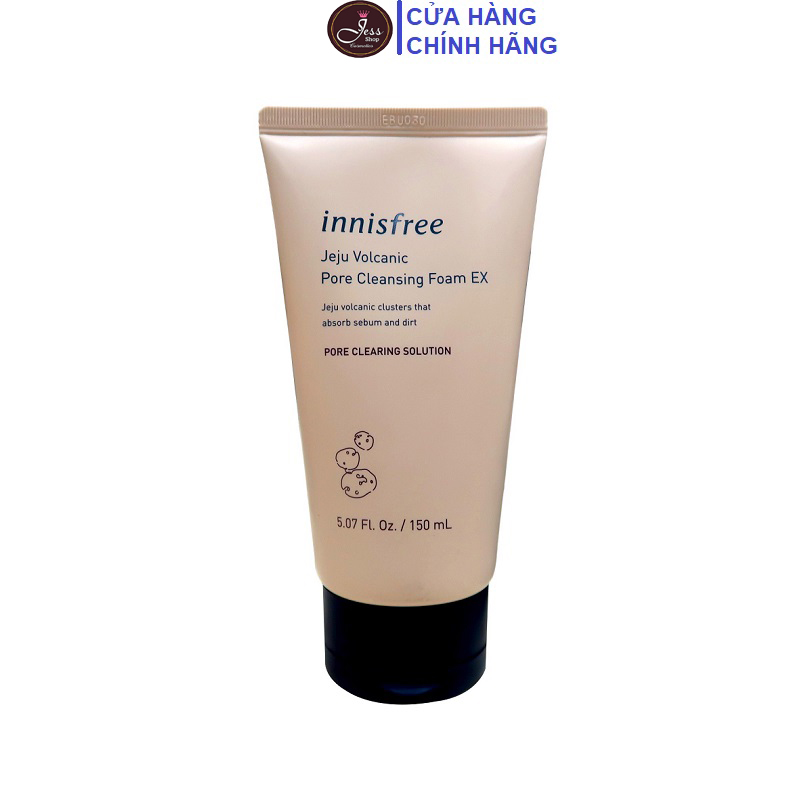 Sữa rửa mặt tro núi lửa giảm mụn đầu đen, bã nhờn innisfree jeju volcanic pore cleansing foam ex 150ml