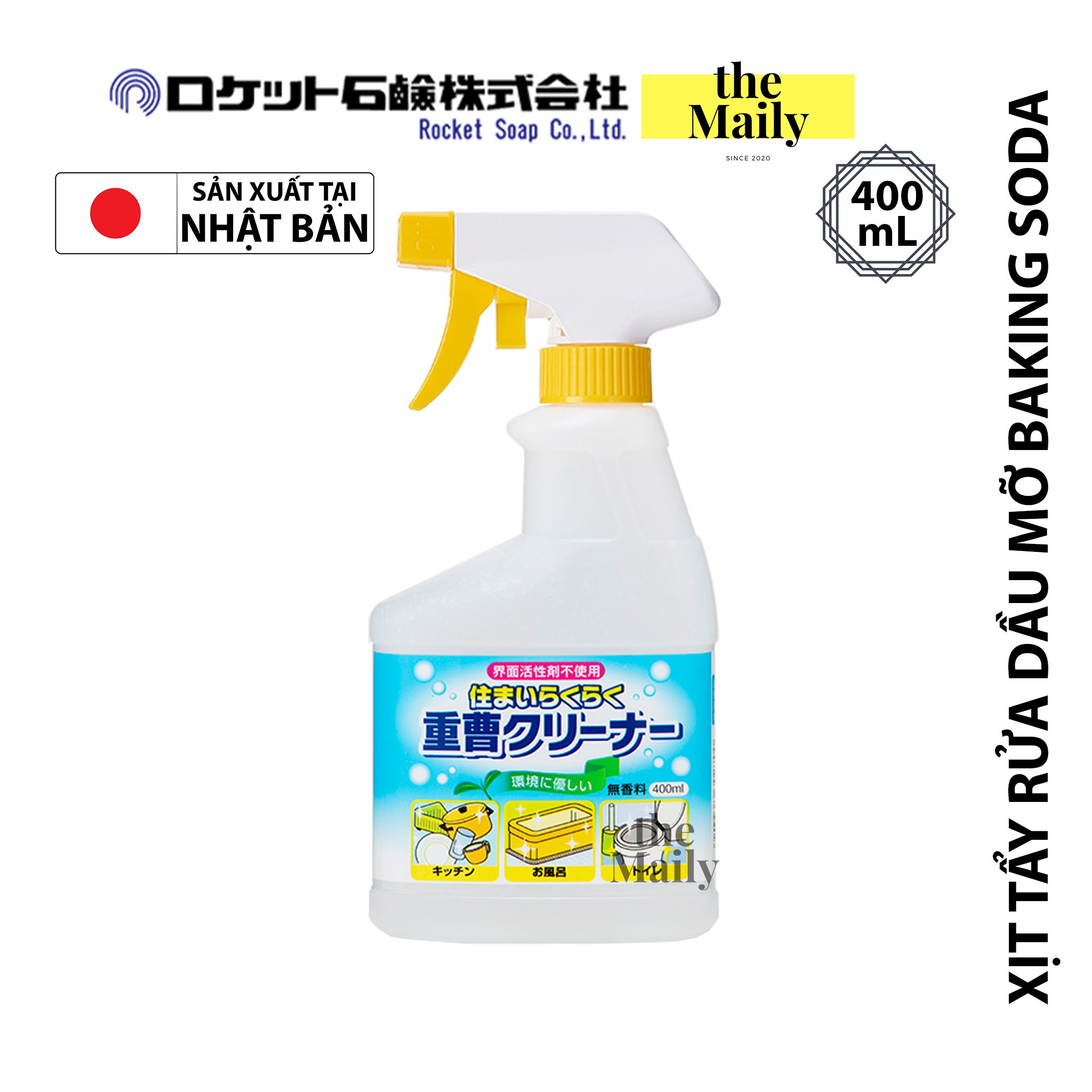 Chai Xịt Tẩy Dầu Mỡ và Tẩy Rửa Nhà Bếp Baking Soda ROCKET 400mL – Nội Địa Nhật Bản