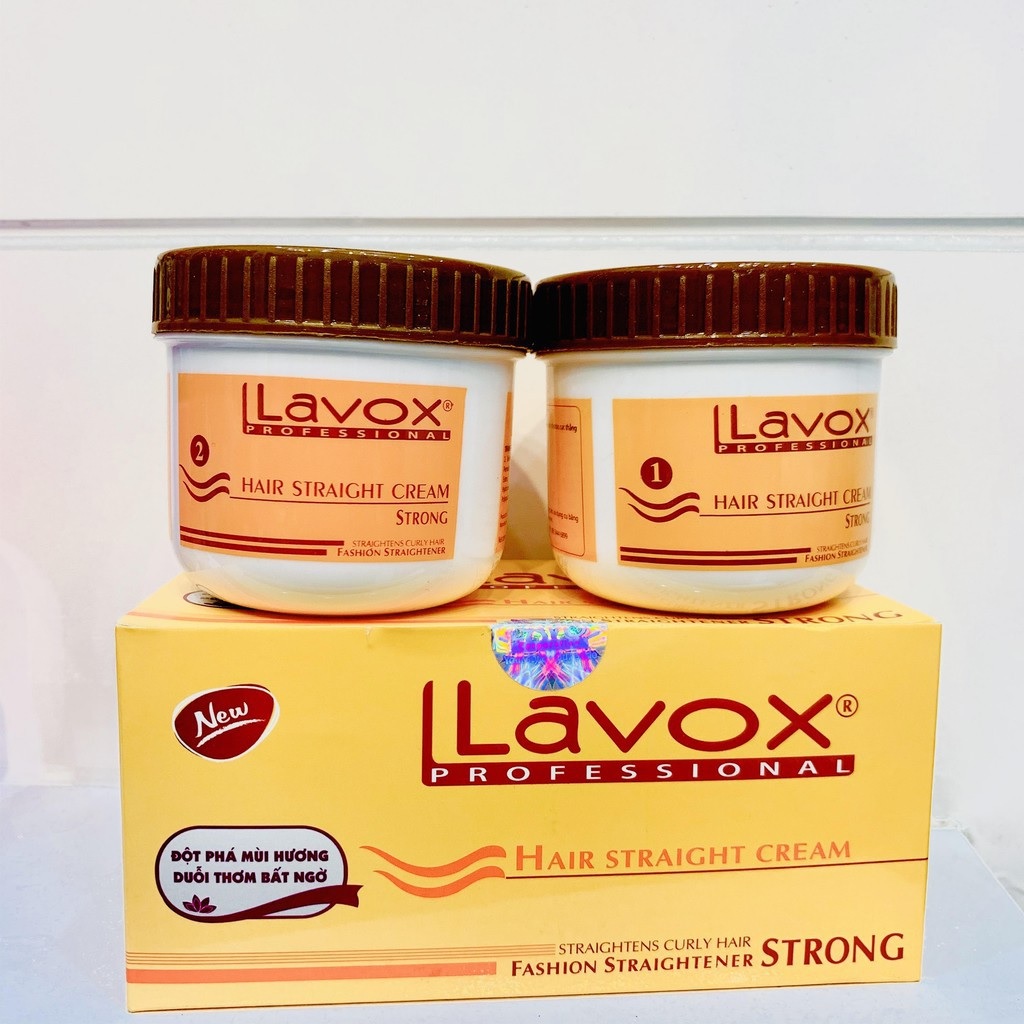 Cặp thuốc duỗi thẳng tóc Lavox Strong  500ml x 2  Sọc cam