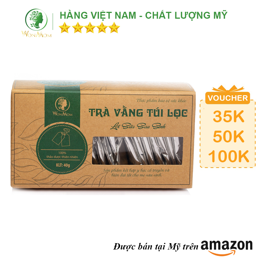 Trà vằng túi lọc lợi sữa, nhanh lấy lại vóc dáng sau sinh wonmom 40 gr