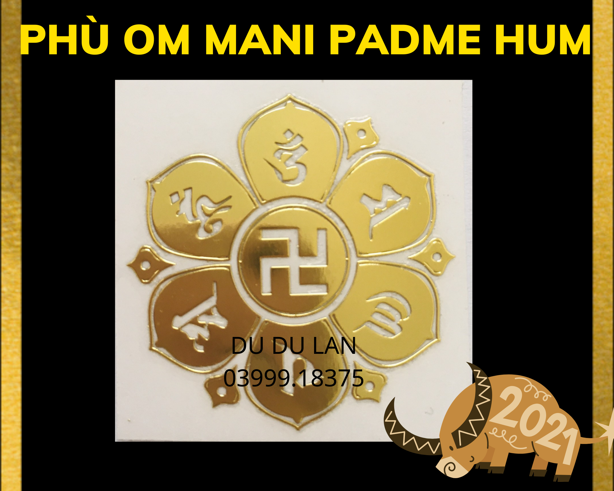 Linh Phù bình an Omani - đem lại bình an may mắn để bóp ví, sticker dán điện thoại - Đã chú