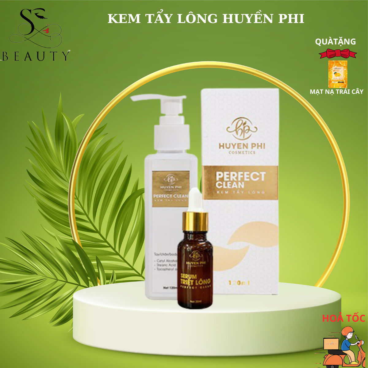 Kem tẩy lông huyền phi tặng serum triệt lông sạch sẽ an toàn không đau rát dưỡng da mền mại