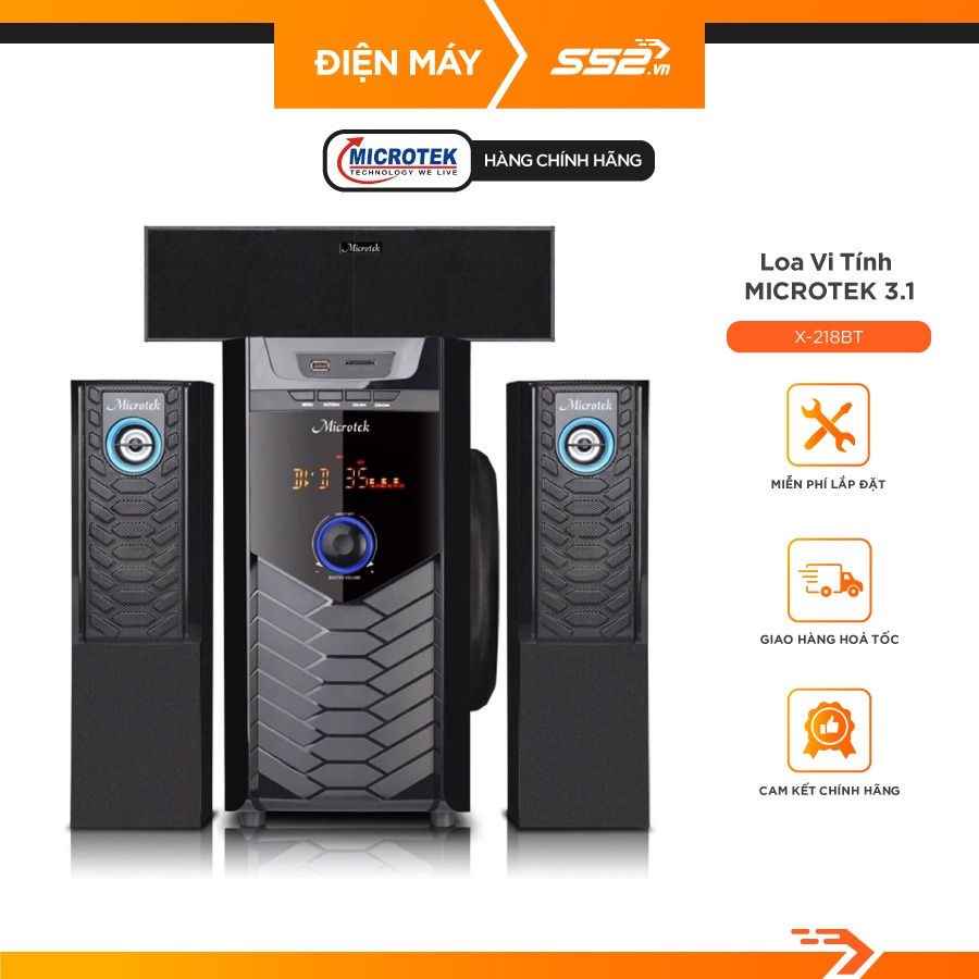 Loa vi tính bass mạnh-loa vi tính cao cấp-loa vi tính công suất lớn-loa vi tính microtek x-218bt - hàng chính hãng-140w bluetooth 5.0 | chính hãng kết nối : usb, sd card, bluetooth 5.0, fm có remote âm thanh loa 3.1- giúp tạo âm thanh sống động.
