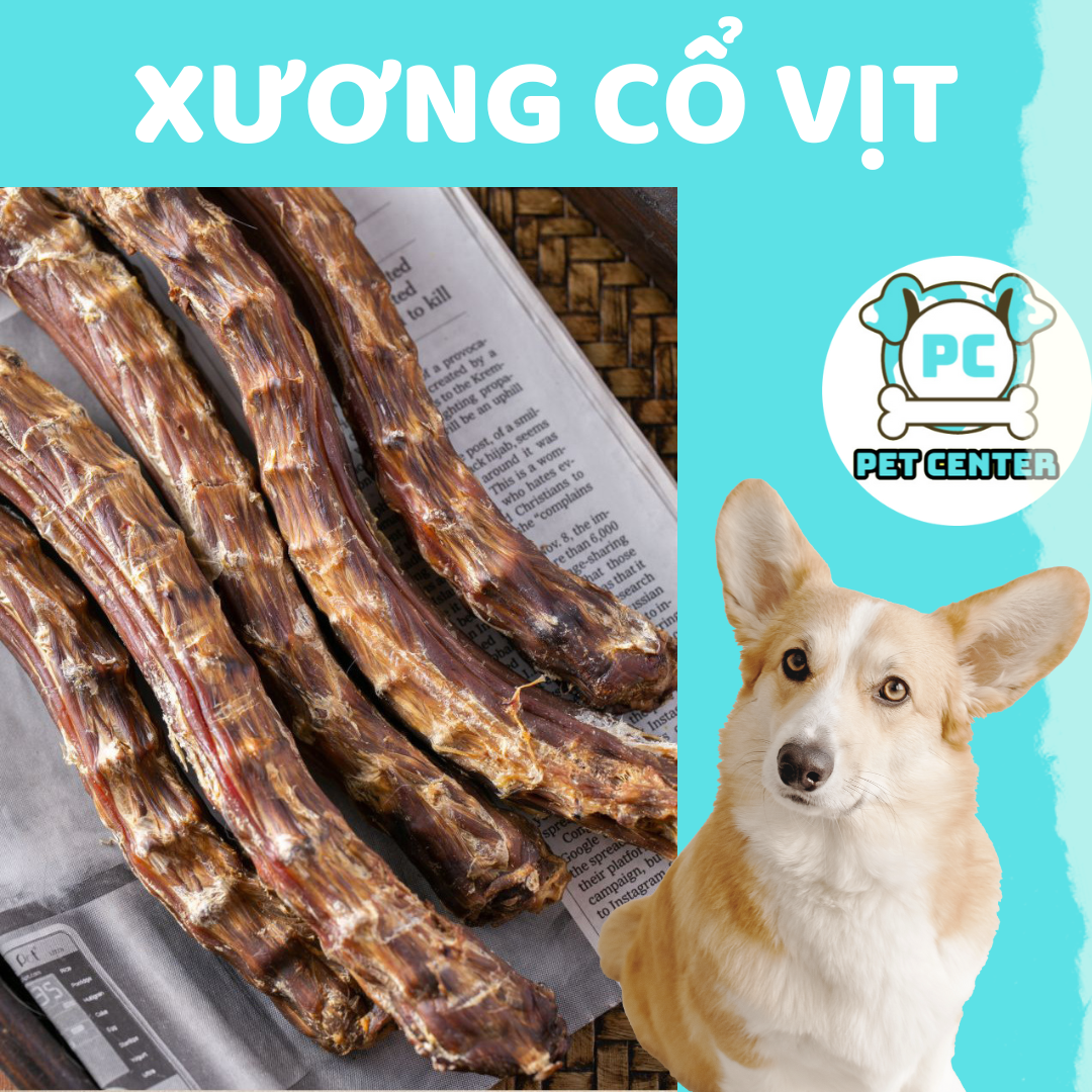Cổ vịt sấy khô, xương gặm sạch răng cho chó