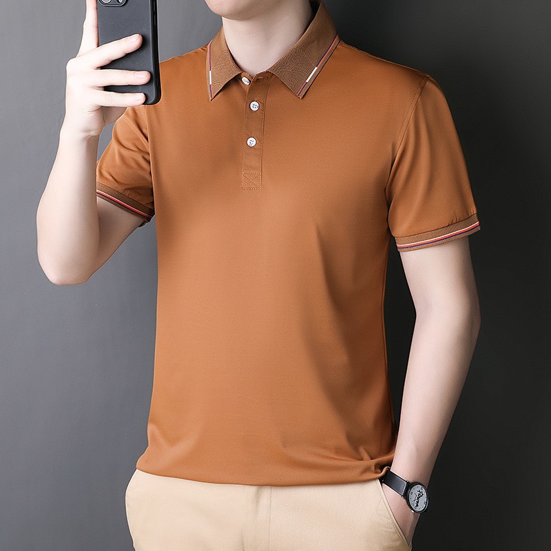 Áo thun nam Polo ngắn tay có cổ phối viền cổ viền tay mẫu mới V2023 thời trang PONIVALAZA cao cấp mới