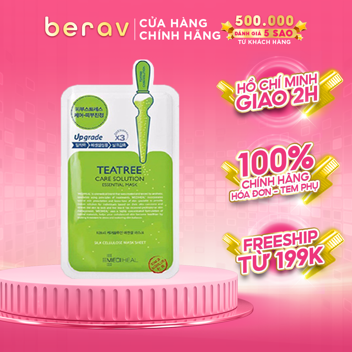 Mặt nạ mediheal tràm trà ngăn ngừa mụn teatree care solution essential mask ex 24ml