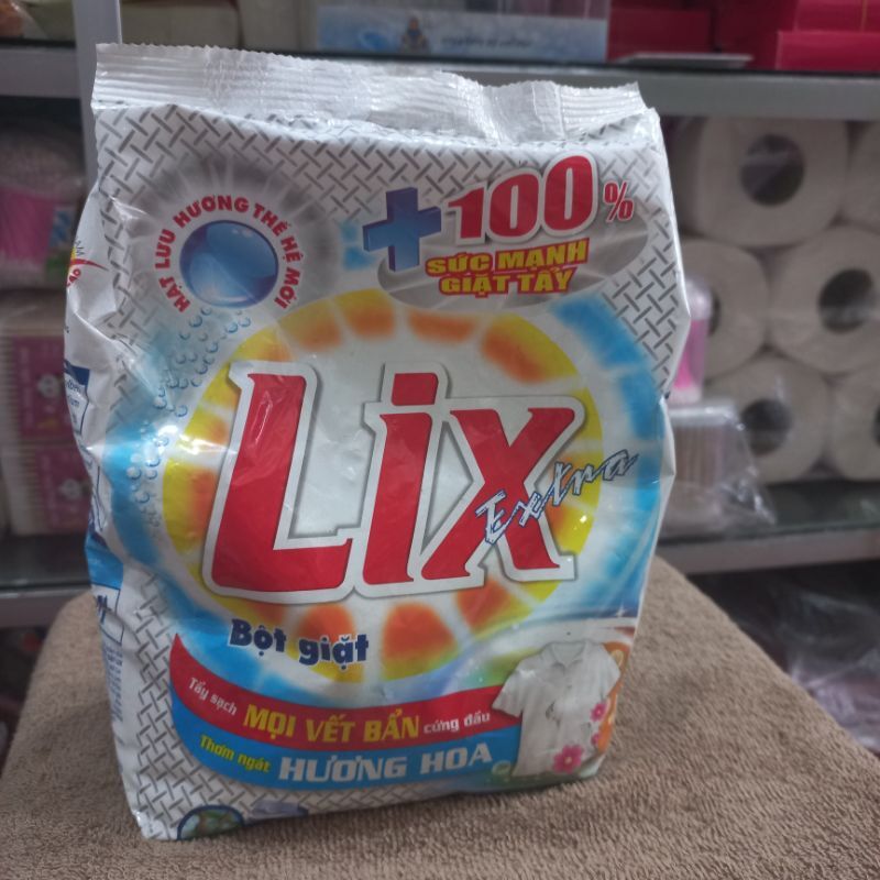 Bột giặt Lix Extra hương hoa bịch 550g - xà bông giặt quần áo thơm lâu