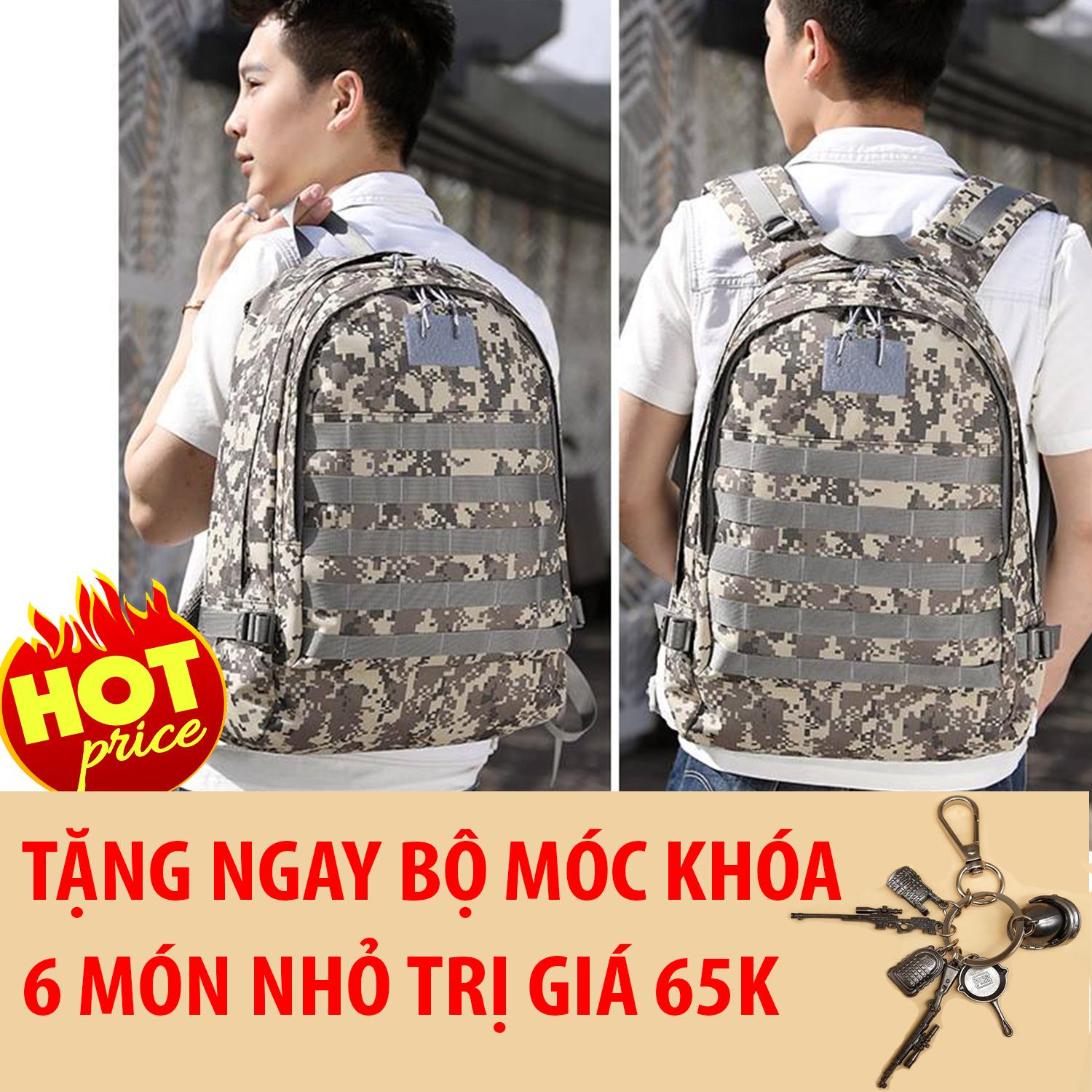 Balo 3 PUBG Có Cổng Sạc, Logo Tặng Móc Khóa 6 Món Nhỏ PUBG (Awm, K98, Mũ 3, Balo 3, Chảo, Giáp 3)