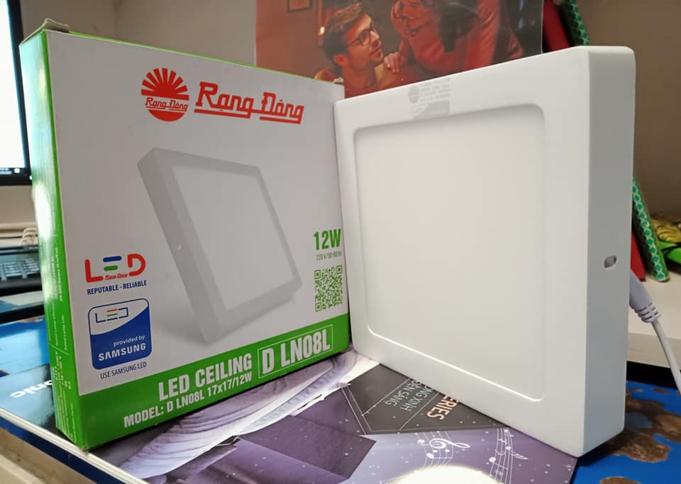 ĐÈN LED ỐP TRẦN VUÔNG RẠNG ĐÔNG 12W DLN08L 17x17/12W