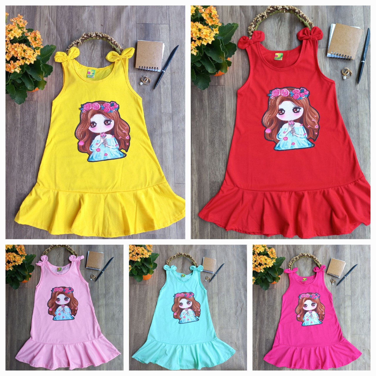 Đầm xòe chữ A 2-7 tuổi | Váy sát nách bé gái 18-26kg | KIM SHOP 2021 [Ảnh thật]