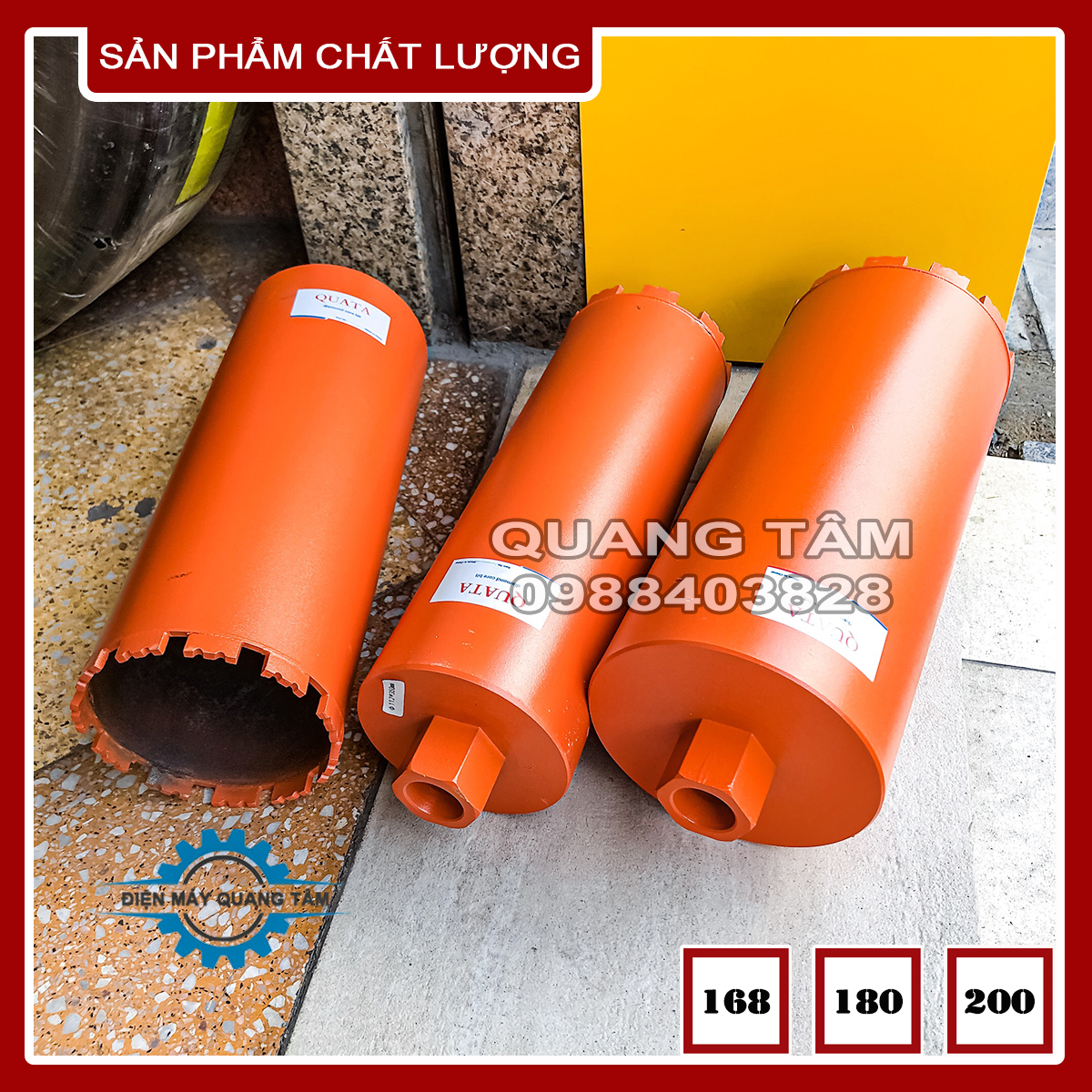 Mũi khoan rút lõi bê tông 168 - 180 - 200 quata