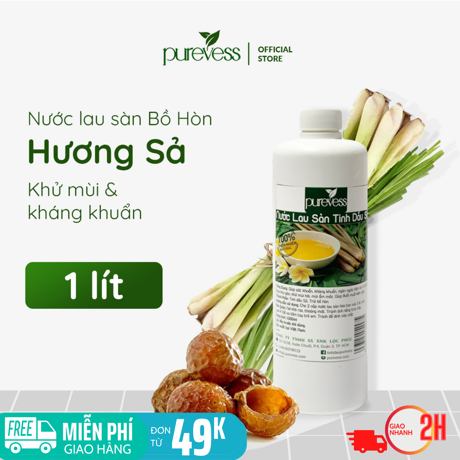 Nước lau sàn Purevess nước lau sàn sả chanh nước lau sàn nhà