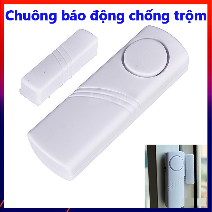 [Freeship] Chuông Cửa Báo Động Chống Trộm Nhỏ Gọn Tặng Kèm Pin Chính Hãng