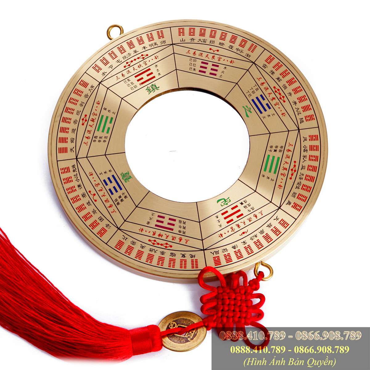 Gương Hậu Thiên Bát Quái Đồng Lồi - Gương hậu thiên bát quái cầu lồi đồng nguyên chất