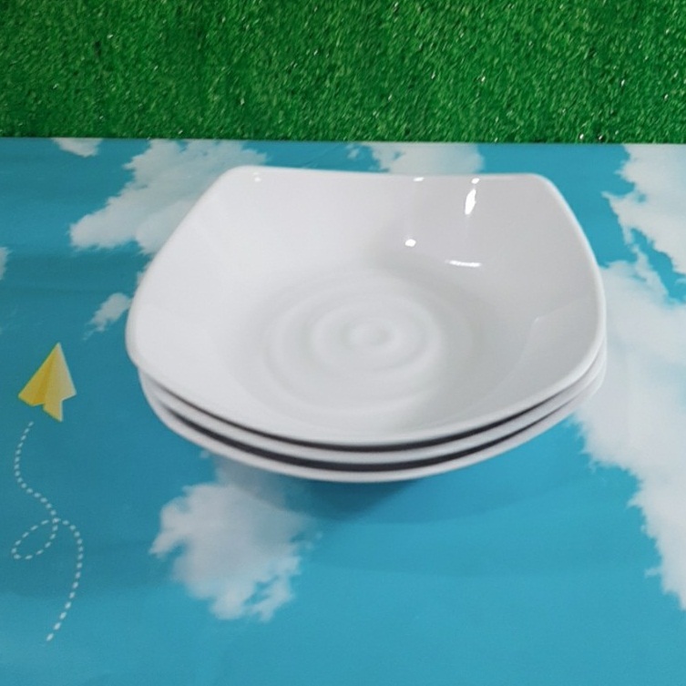 [HCM]Đĩa Nhựa melamine CV 16 Đựng Kim Chi Dĩa Hình Vuông Màu Trắng Kiểu Hàn Quốc
