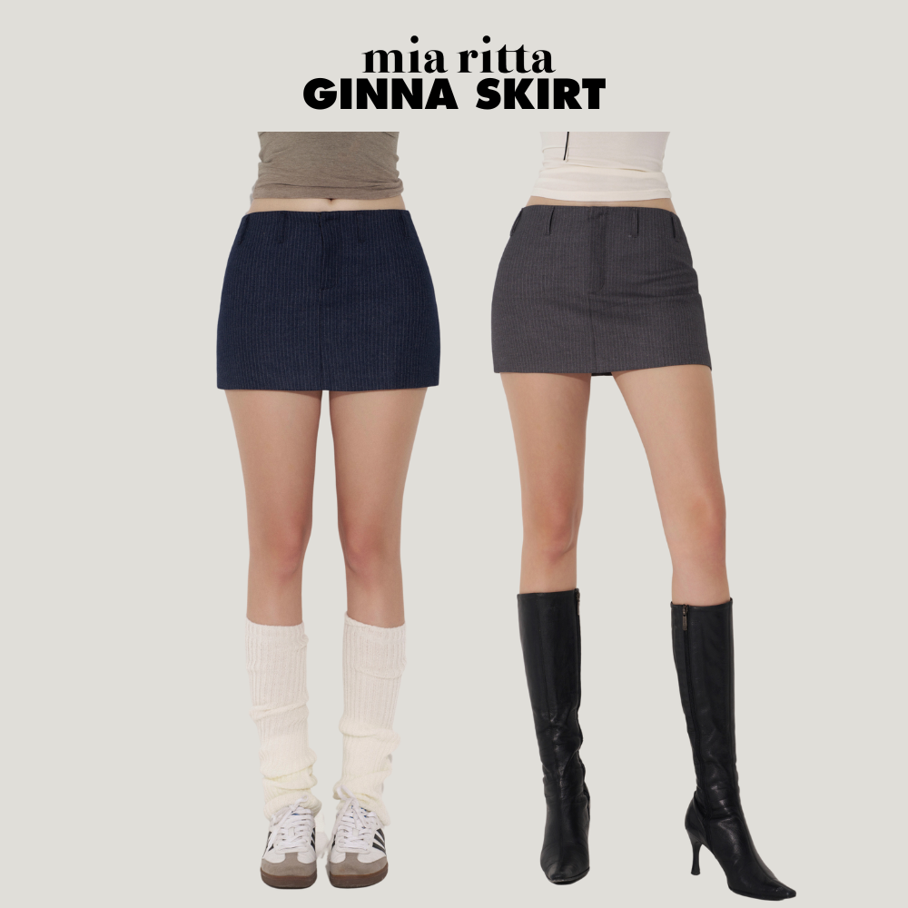 Chân váy ngắn Ginna Skirt Mia Ritta V1071 - Chân váy cạp trễ dáng A dạ kẻ kèm quần trong - Chân váy Mini ngắn thu đông