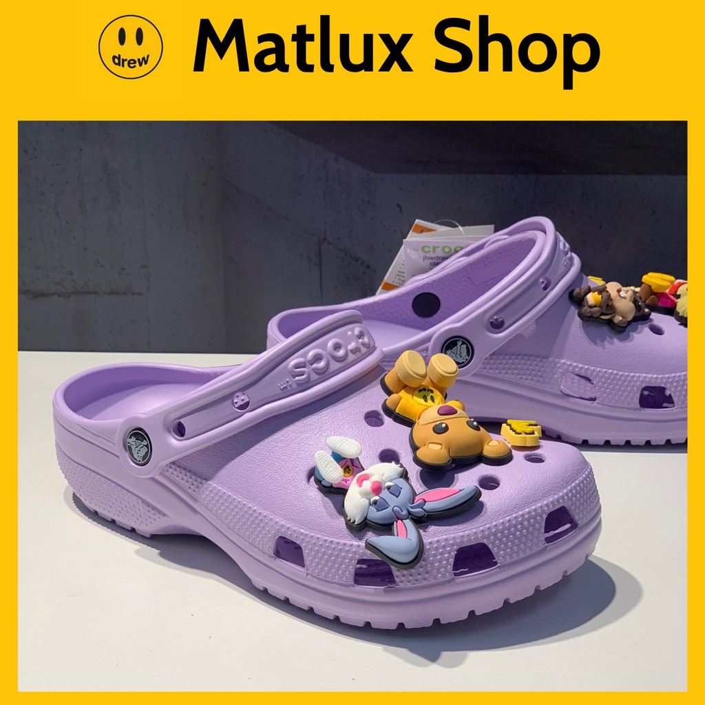 Dép Crocs X Drew House Justin Bieber Màu Tím Bản Cao Cấp Fullbox