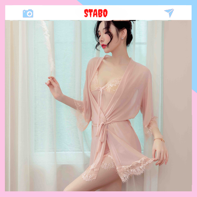 Váy ngủ đẹp dễ thương ren 2 dây Sexy gợi cảm xuyên thấu quyến rũ cao cấp