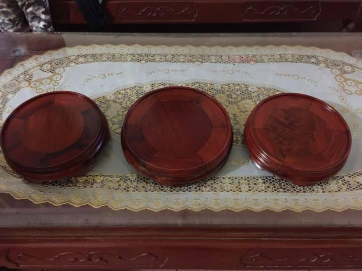 bộ 3 chân đế để bát nhang trên ban thờ đường kính 20 cm gỗ hương