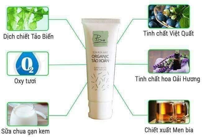 Sửa rửa mặt Organic Tảo xoắn
