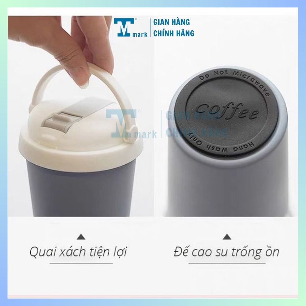 Ly giữ nhiệt Ahahome TEA Inox 304 có quai xách, ống hút thể tích 500ml 4 màu lựa chọn