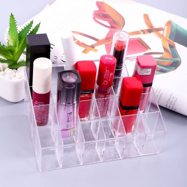 Khay đựng son môi trong suốt nhựa MiCa - có 24 ô đựng son - siêu bền trong suốt - không lo bị ố