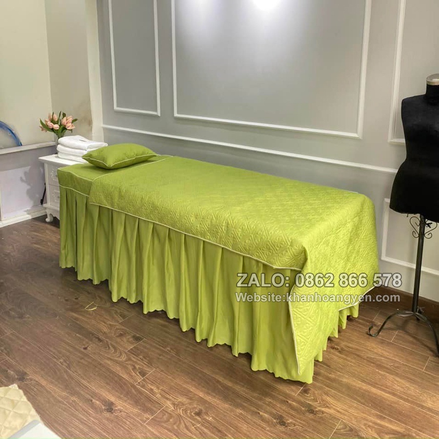 Ga giường vải cotton trần cho spa, nối mi, phim xăm, massage, thẩm mỹ viện