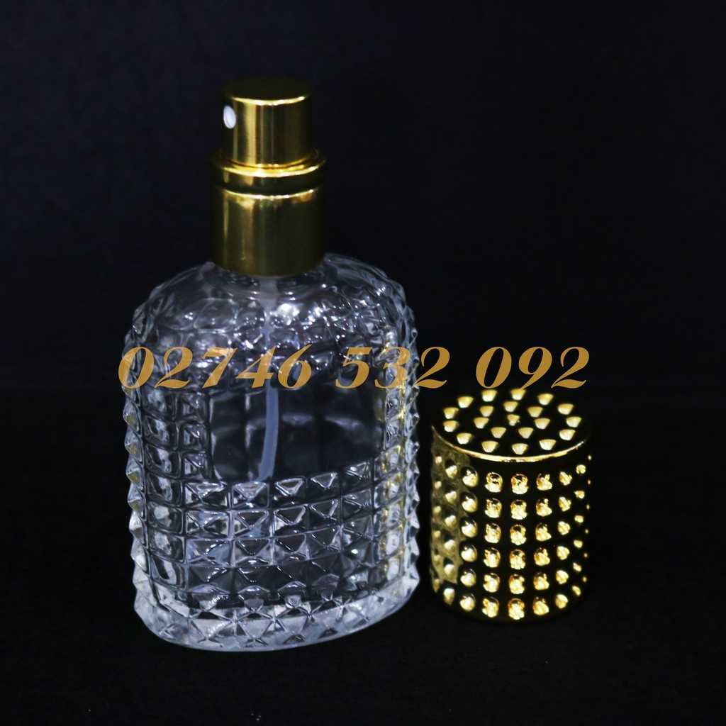 Lọ chiết nước hoa bầu vàng 30ml sang chảnh - siêu xinh - vòi xịt tiện dụng