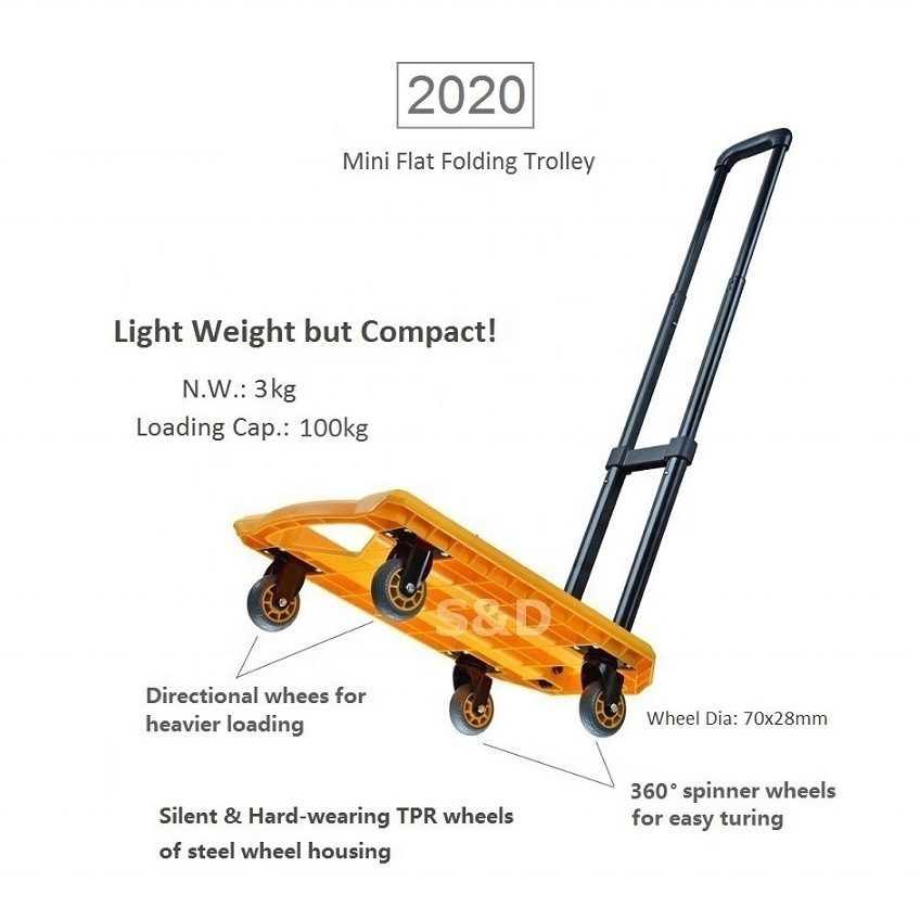 Xe Đẩy Hàng Gấp Gọn - 100Kg - the Rubee - Dùng cho gia đình, chung cư, mua sắm, dã ngoại