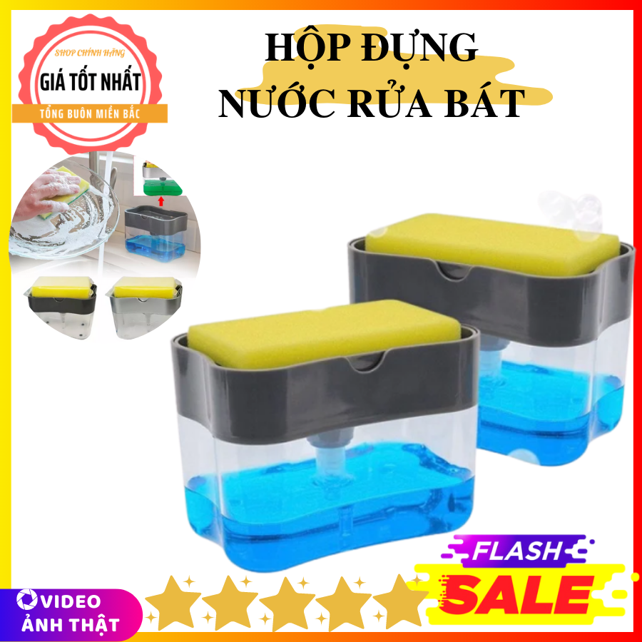 Hộp đựng nước rửa chén thông minh-dụng cụ rửa chén- dụng cụ vệ sinh tiện lợi- dụng cụ rửa bát.