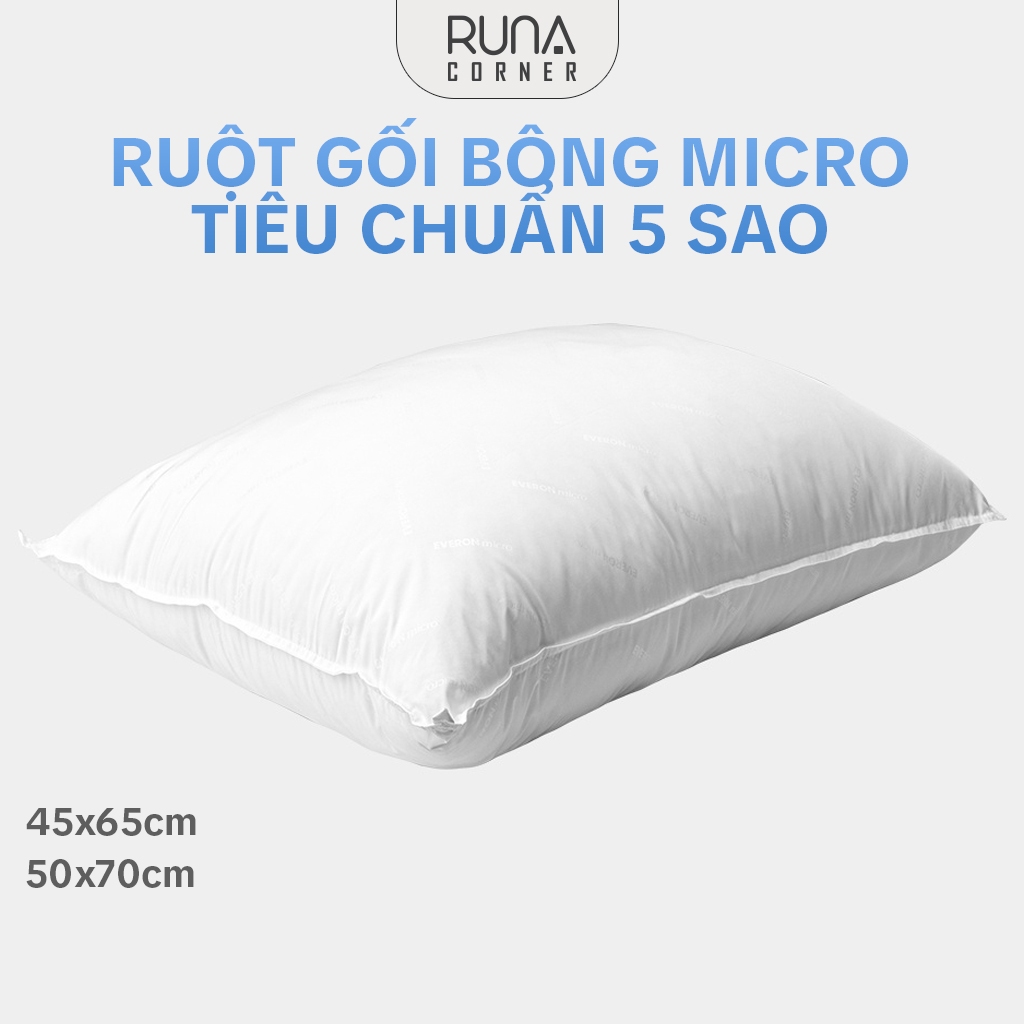 Ruột gối nằm kích thước 45x65, 50x70cm bông Micro cao cấp êm ái mềm mại