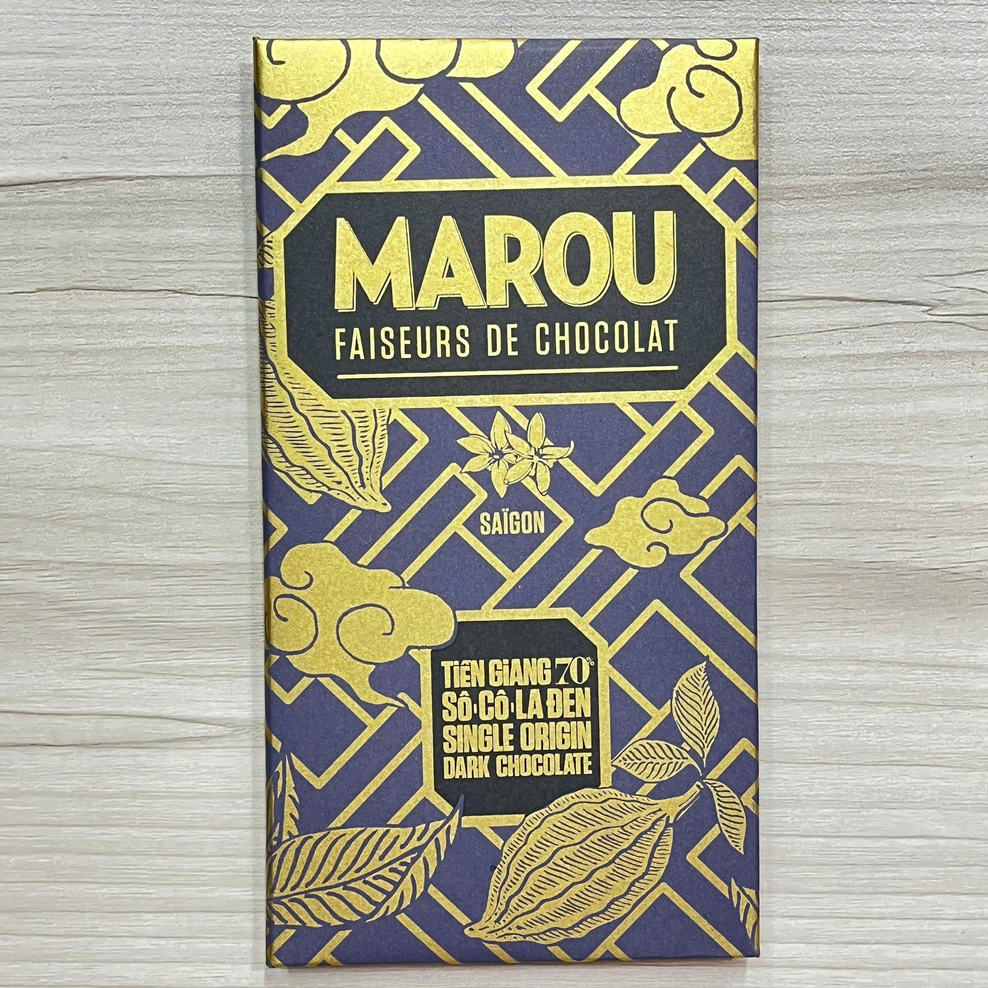 Date 03/27 Socola Đen Tien Giang 70% Marou 80g - Single Origin Dark Chocolate (80g)