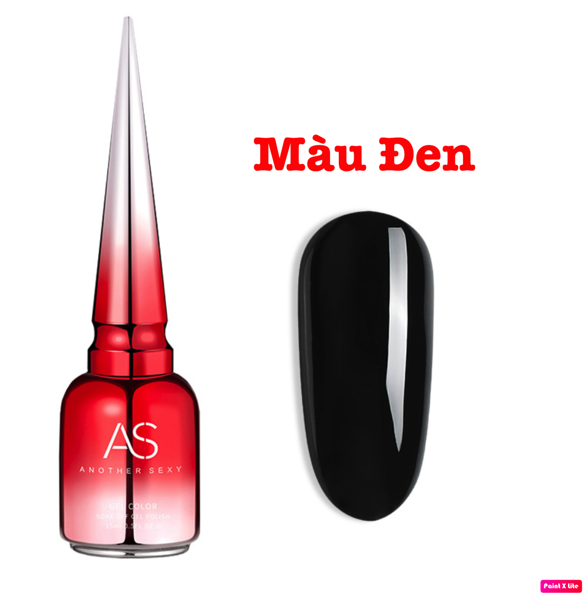 Sơn gel as màu đen chai đỏ 15ml