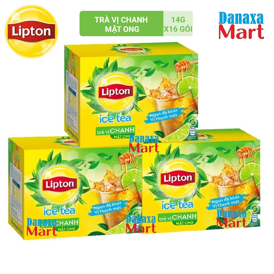 Combo 3 Hộp Trà Lipton Ice Tea các vị Chanh mật ong, Đào và Xoài