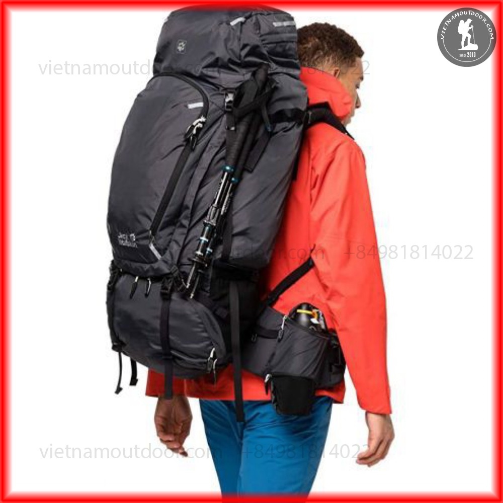 Balo Phượt  - Balo JACK wolfskin highland trail XT 60 đi trekking HÀNG chuẩn