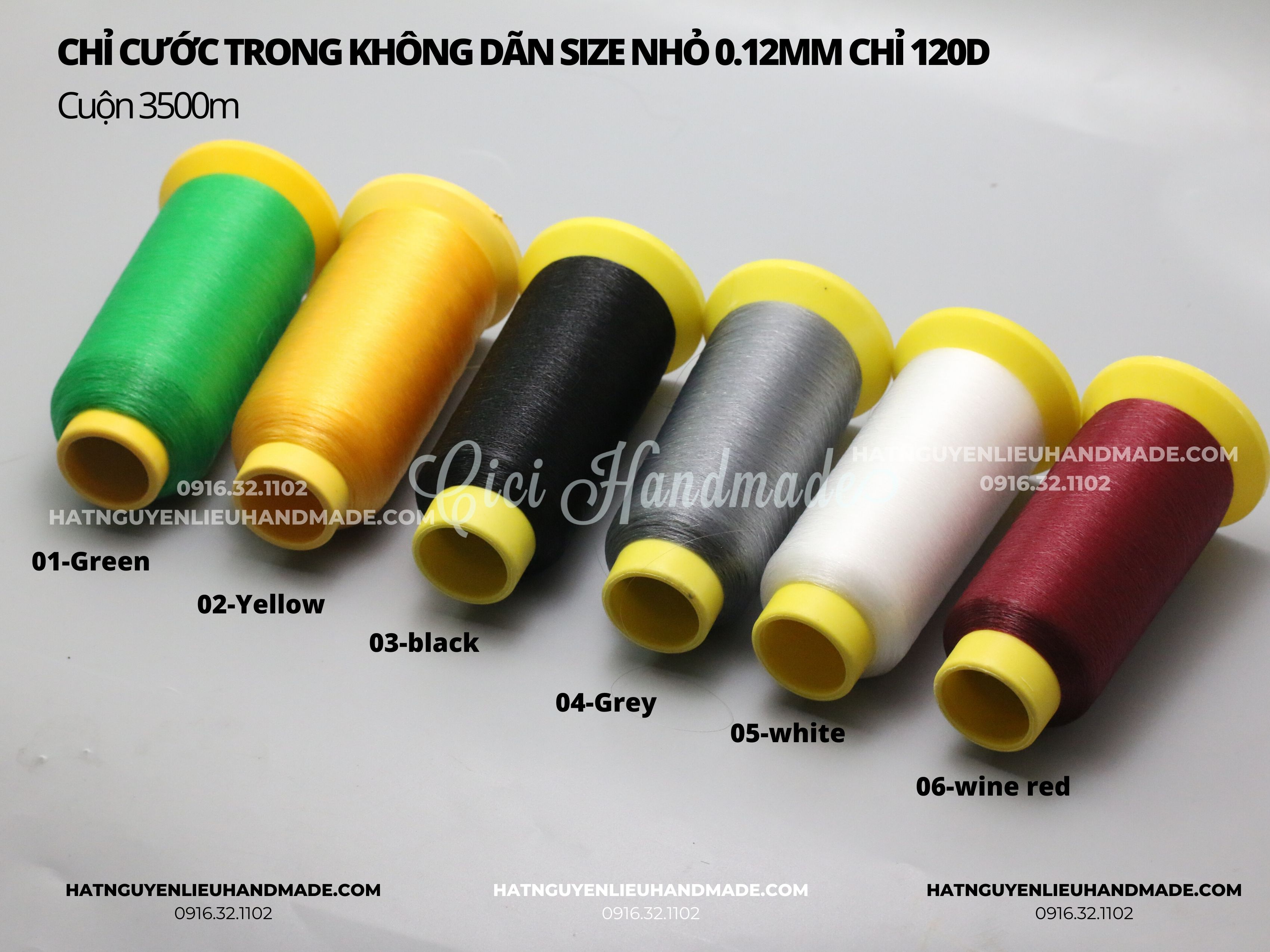 Chỉ may cước trong, mảnh không dãn size 0.12mm chỉ cươc 120D - chuyên may, đính váy đá, cườm, thêu