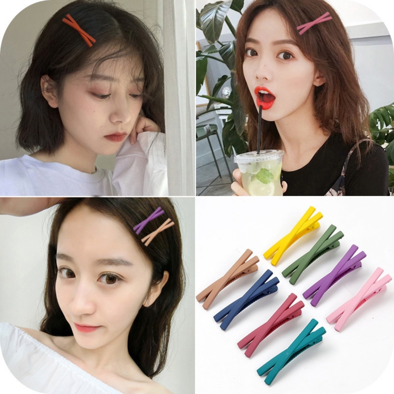 [25-29/5 Voucher 10%] Set 4 Kẹp tóc mái cute nữ mini hàn quốc phong cách hot trend JOLY