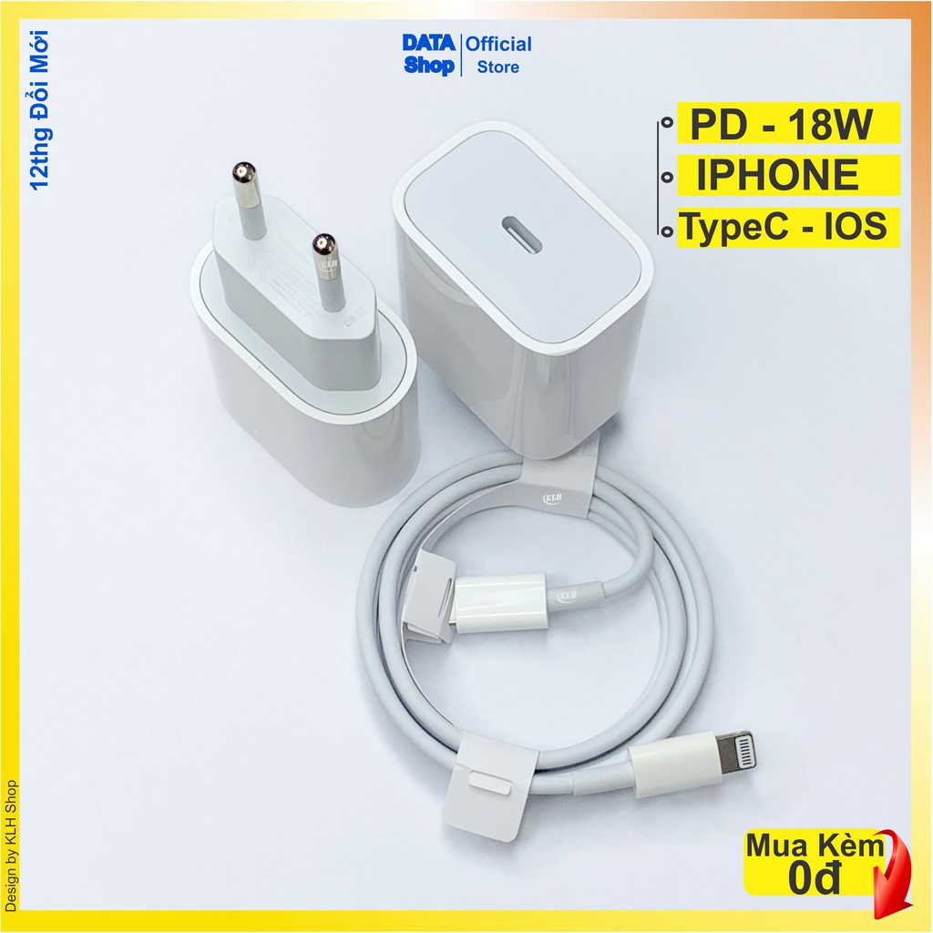 Bộ Sạc Nhanh Iphon Pd 18W 20W Cho Ip 6 7, 8, X, Xs, Xsmax, 11, 11Pro, Promax - Củ Cáp Sạt Typec Ra Light-ning Dây Dài 1M