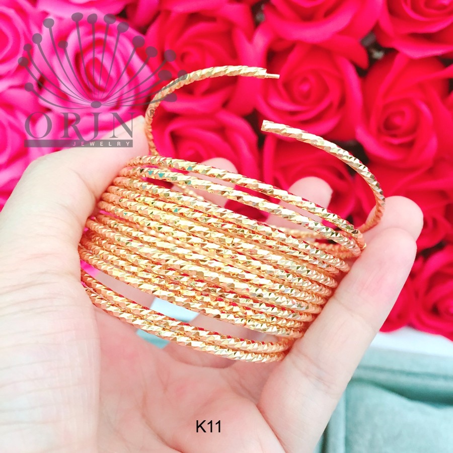 ❅✴﹍  [Mã FAMARAL2 giảm 10K đơn 50K]Bộ 7 vòng ximen cao cấp có khóa bền màu khắc xéo K11 thiết kế cao cấp Orin V2157