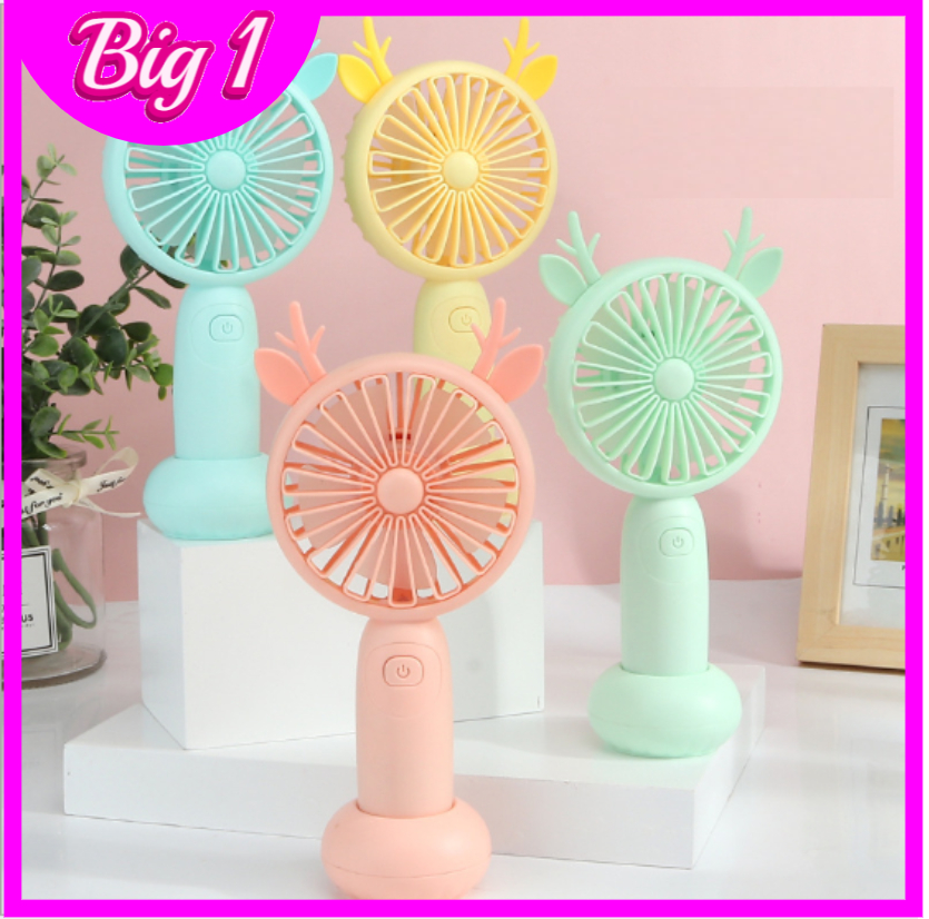 Quạt mini cầm tay tai thú có đèn Led