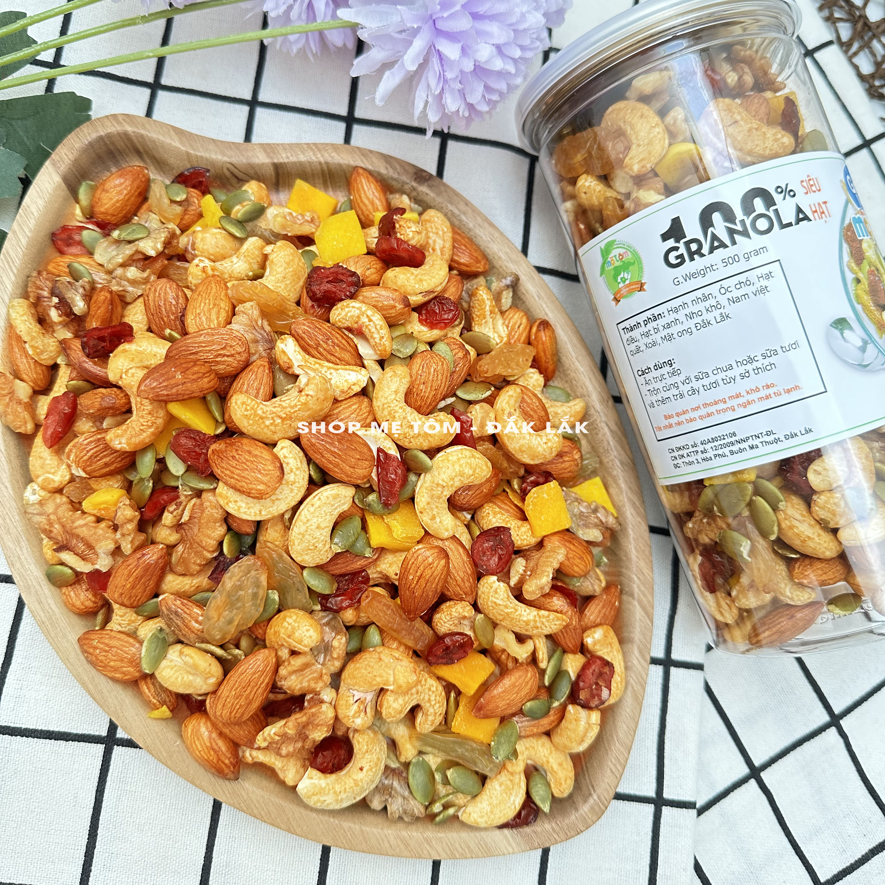 GRANOLA SIÊU HẠT KHÔNG ĐƯỜNG NƯỚNG MẬT ONG (ĂN VẶT ĂN KIÊNG TỐT CHO MỌI LỨA TUỔI - TRẺ EM - BÀ BẦU NGŨ CỐC TĂNG CÂN - GIẢM CÂN) HẠT MIX shop vothithu90