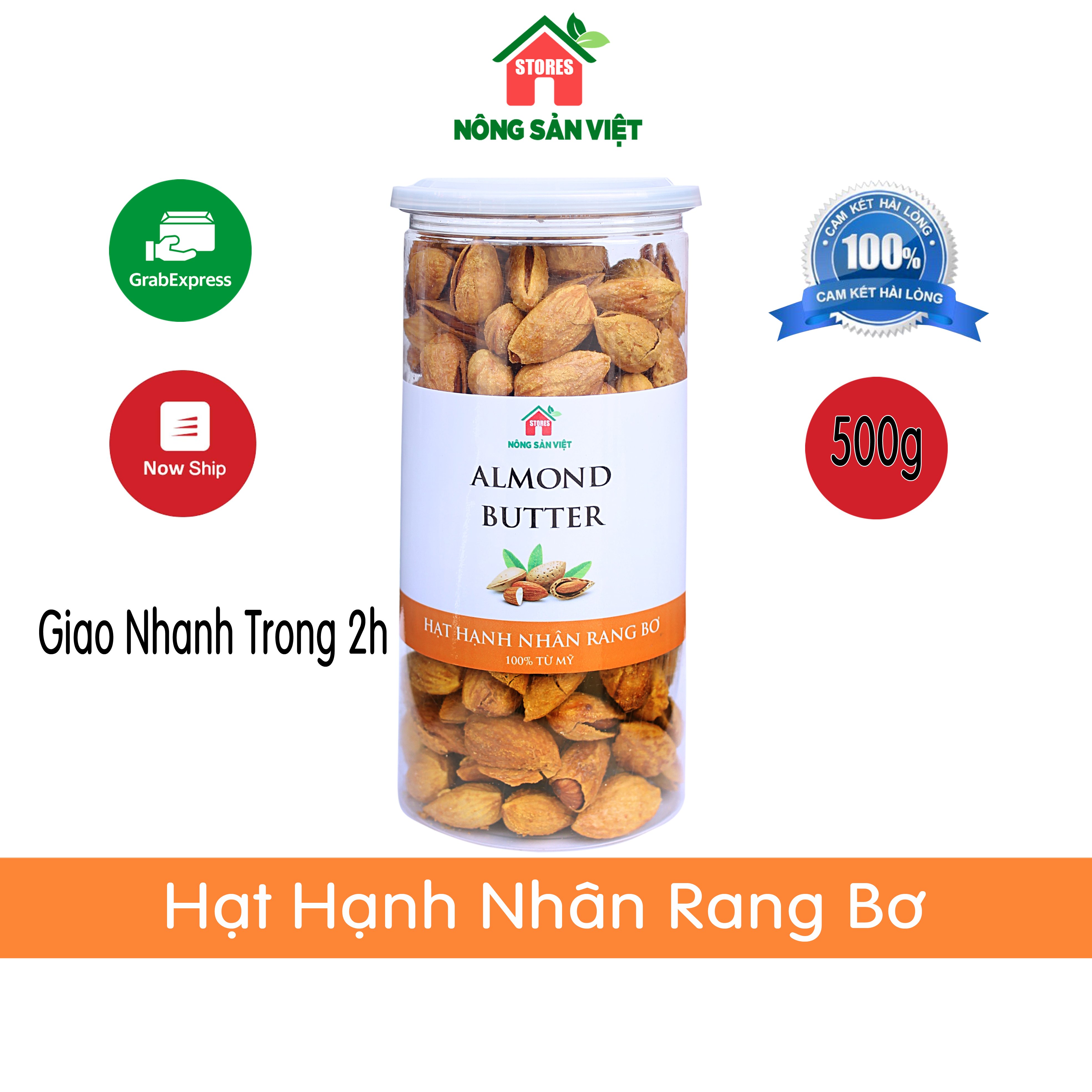 Hạnh nhân rang bơ mỹ vỏ siêu mỏng 500gr thơm ngon đặc biệt