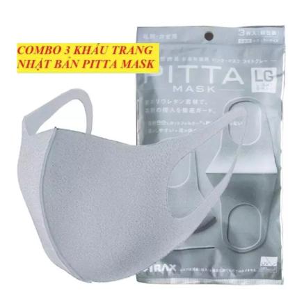 Gói 3 khẩu trang chống bui kháng khuẩn chống tia uv pitta nhật bản - lớp lọc hiệu ứng bọt khí pitta mask