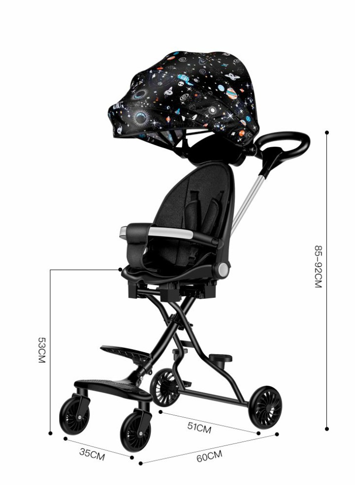 Xe Đẩy Gấp Gọn M8 2 Chiều 2 tư Thế Hàng Kèm Đệm Và Mái Che