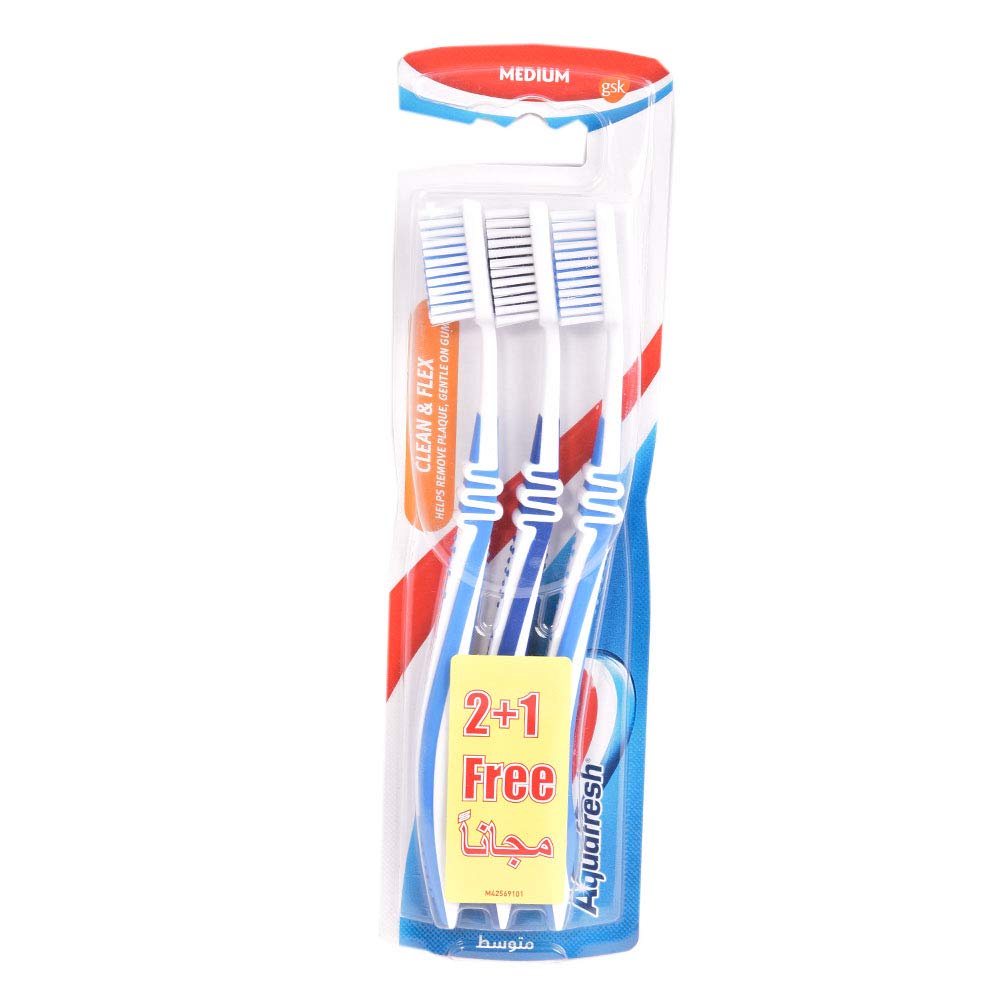 Bàn Chải Đánh Răng Lông Mềm, Soft Toothbrush, Clean & Flex, 3 Cái