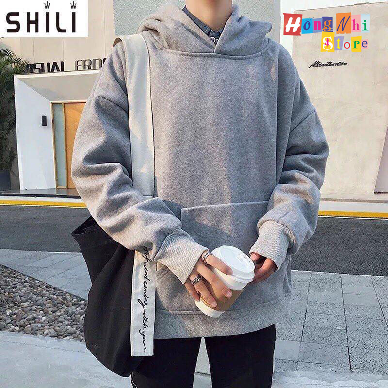 Áo Khoác Hoodie Trơn Ulzzang Unisex Màu Xám Nhạt Chất Nỉ Bông Cao Cấp Dáng Rộng Nam Nữ - MM